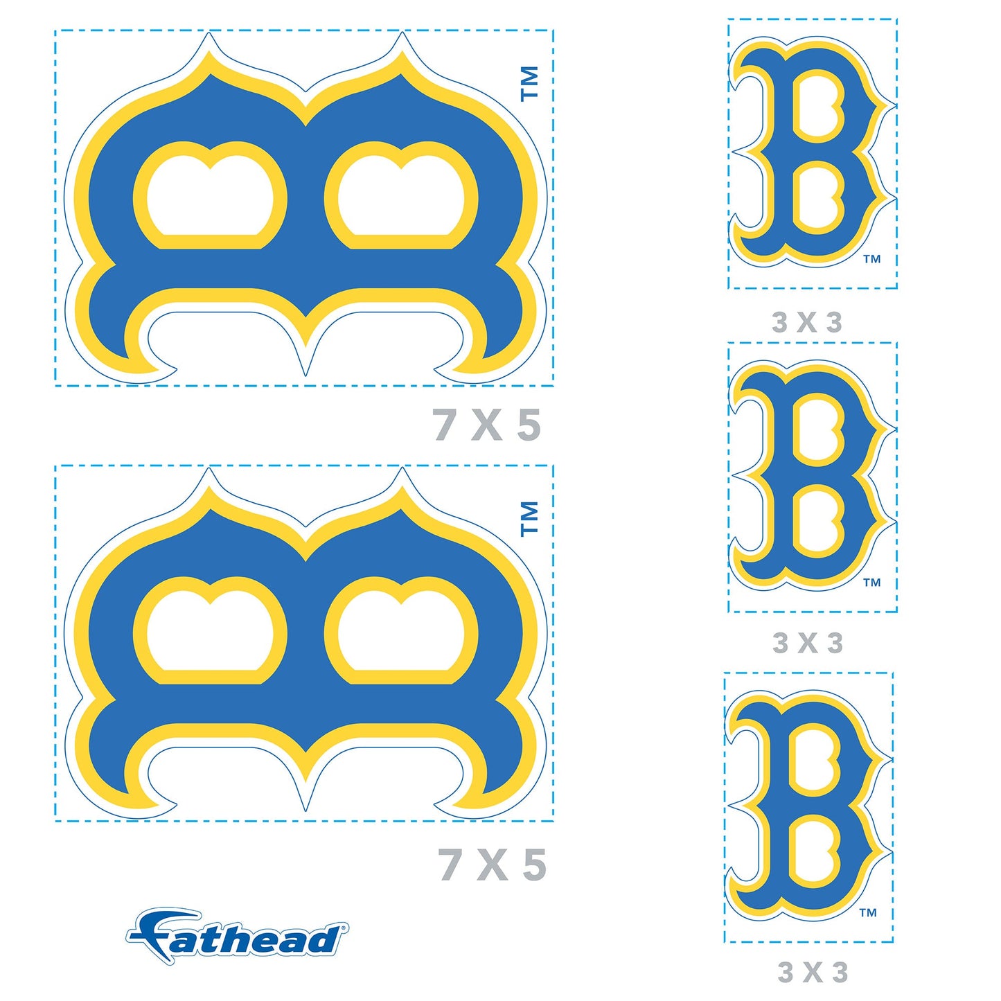 Boston Red Sox - 5 Logo Minis (Mixed Sizes) - Official MLB - Reusable Vinyl Decals #1