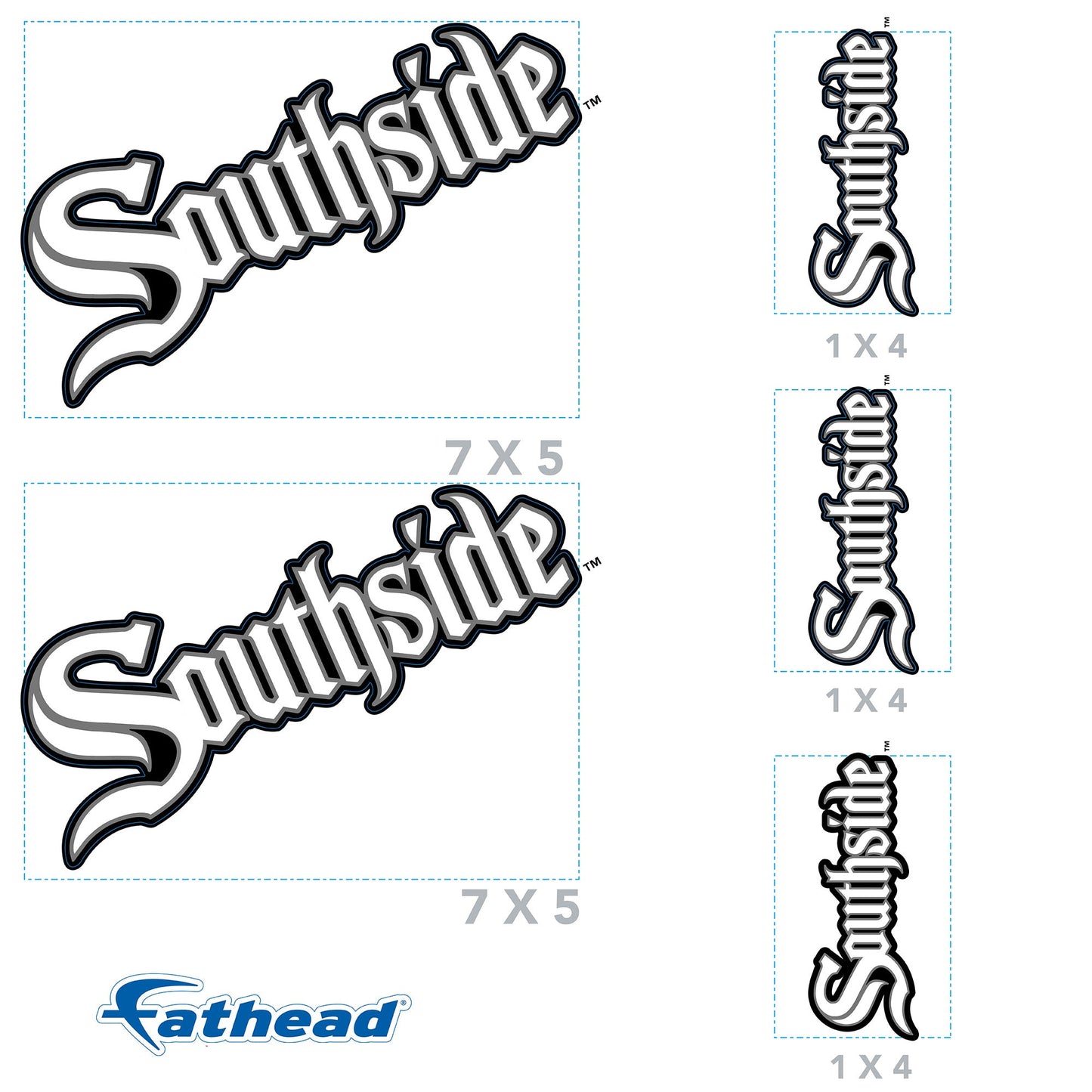 Chicago White Sox - 5 Logo Minis (Mixed Sizes) - Official MLB - Reusable Vinyl Decals