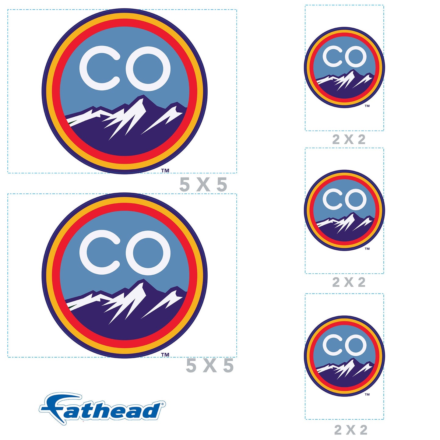 Colorado Rockies - 5 Logo Minis (Mixed Sizes) - Official MLB - Reusable Vinyl Decals #2