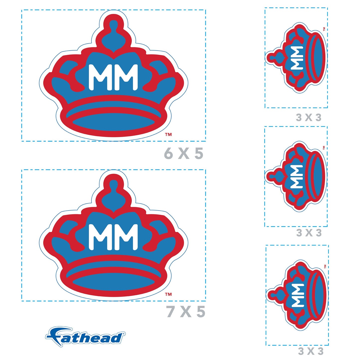 Miami Marlins - 5 Logo Minis (Mixed Sizes) - Official MLB - Reusable Vinyl Decals
