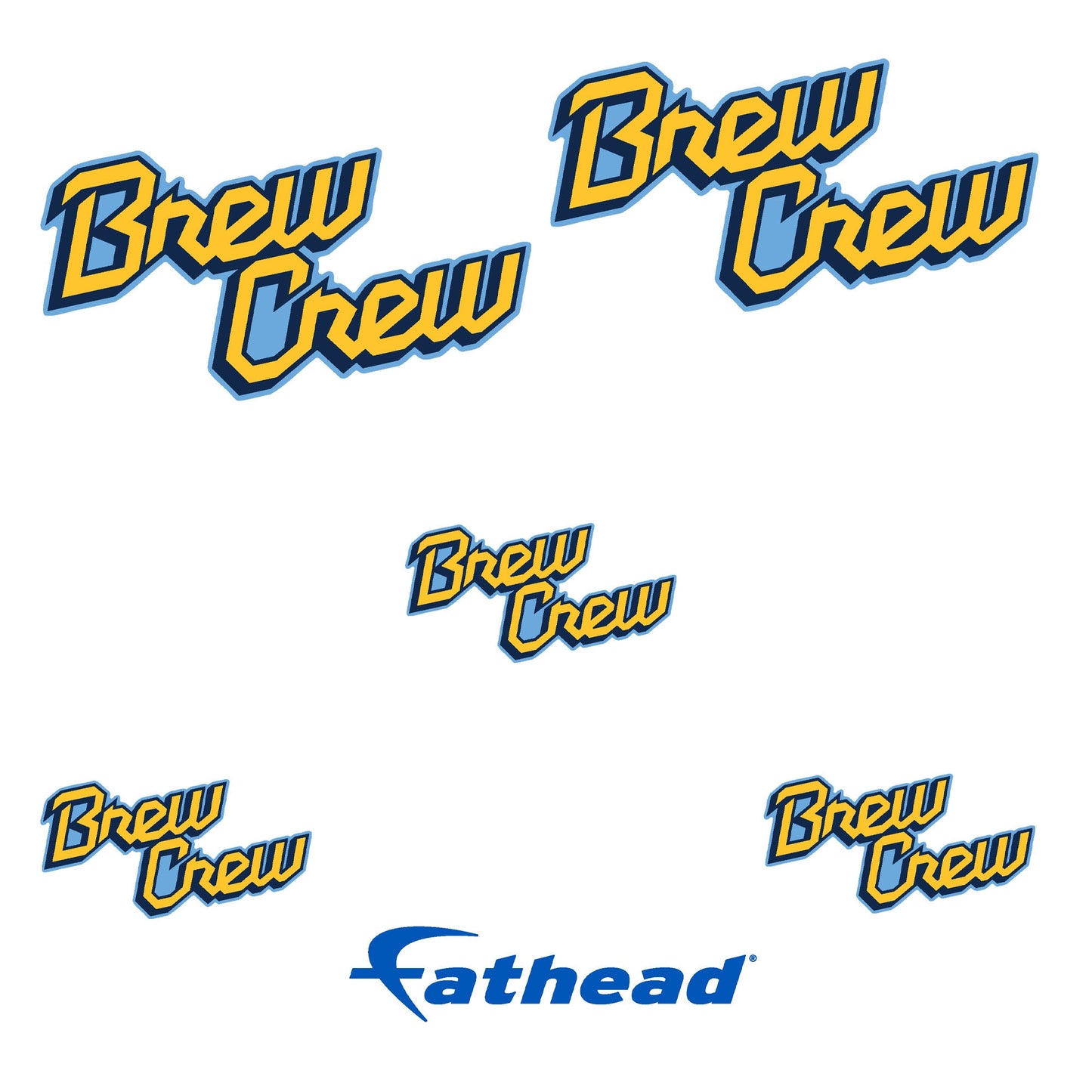 Milwaukee Brewers - 5 Logo Minis (Mixed Sizes) - Official MLB - Brew Crew City Connect - Reusable Vinyl Decals