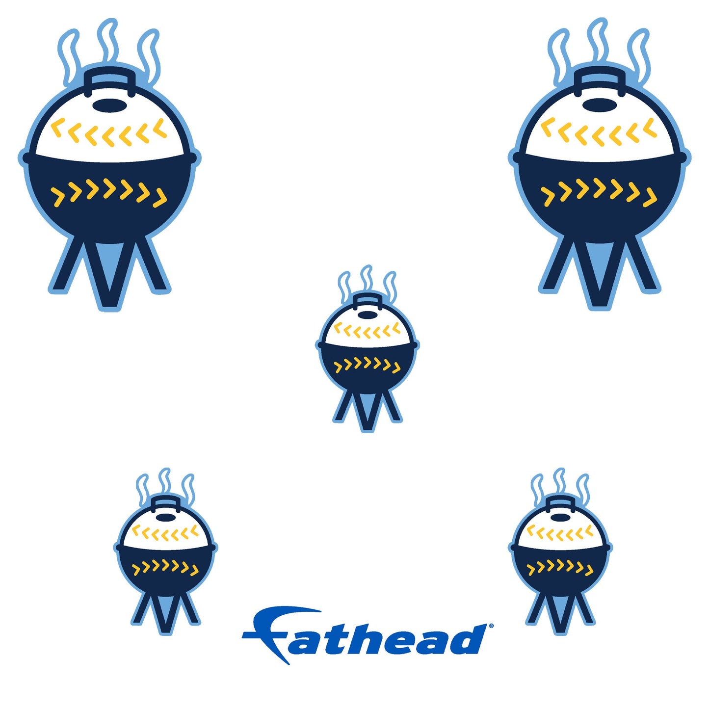Milwaukee Brewers - 5 Logo Minis (Mixed Sizes) - Official MLB - Reusable Vinyl Decals