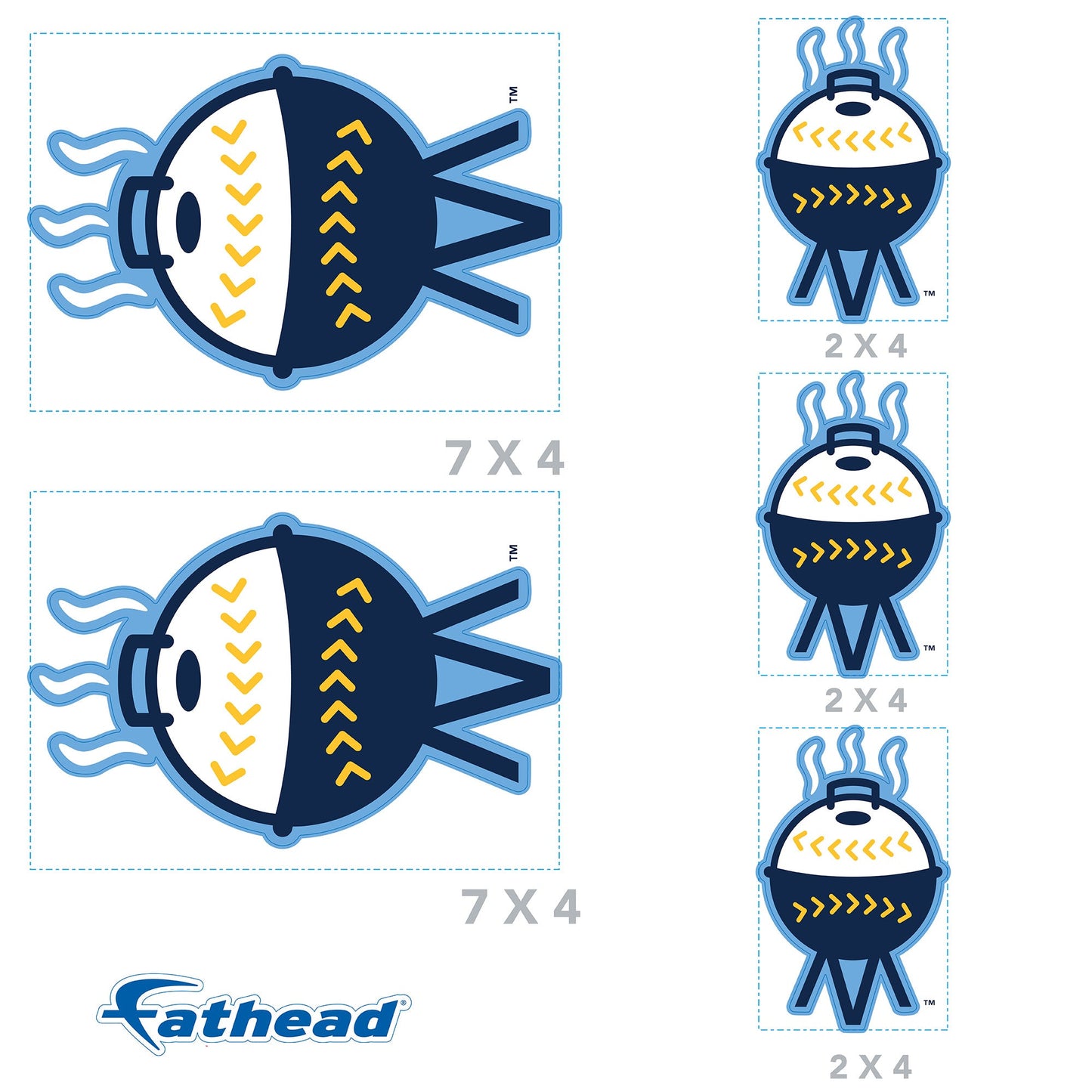 Milwaukee Brewers - 5 Logo Minis (Mixed Sizes) - Official MLB - Reusable Vinyl Decals