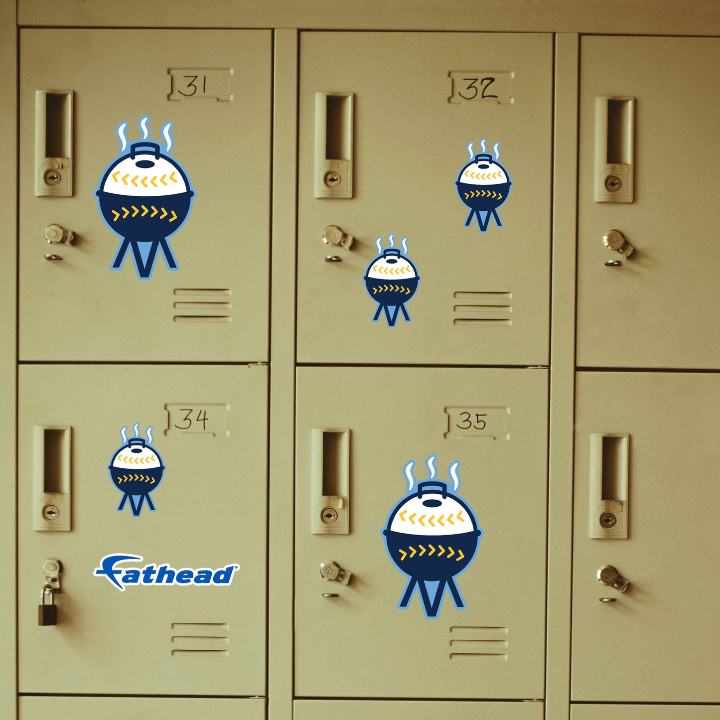Milwaukee Brewers - 5 Logo Minis (Mixed Sizes) - Official MLB - Reusable Vinyl Decals