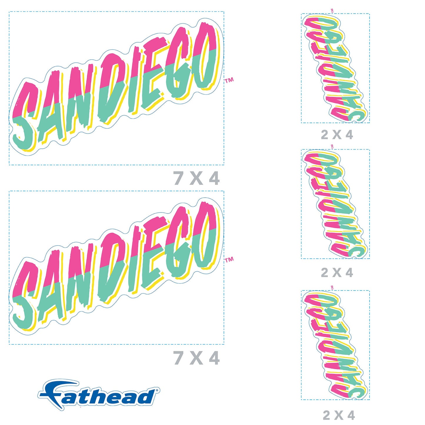 San Diego Padres - 5 Logo Minis (Mixed Sizes) - Official MLB - Reusable Vinyl Decals #1