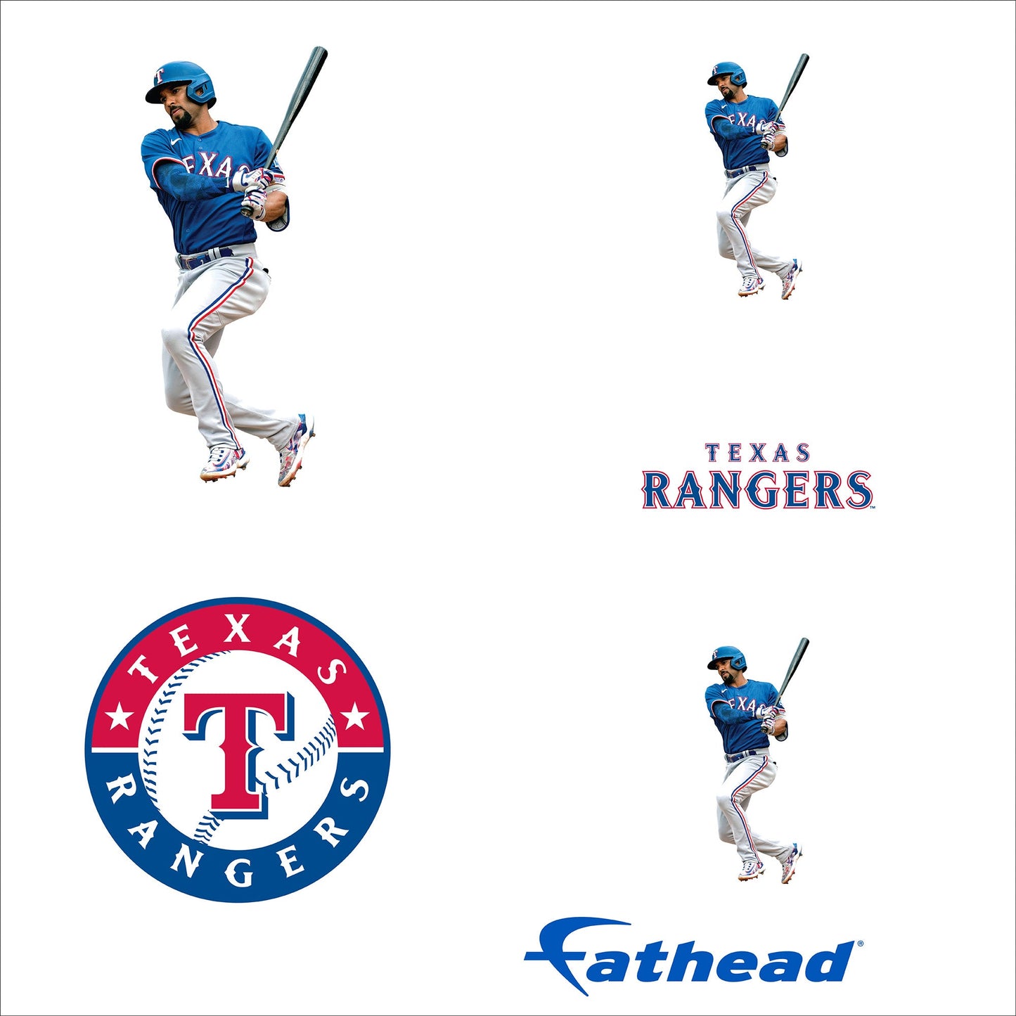 Marcus Semien - 5 Minis (Mixed Sizes) - Official MLB - Texas Rangers - Reusable Vinyl Decals