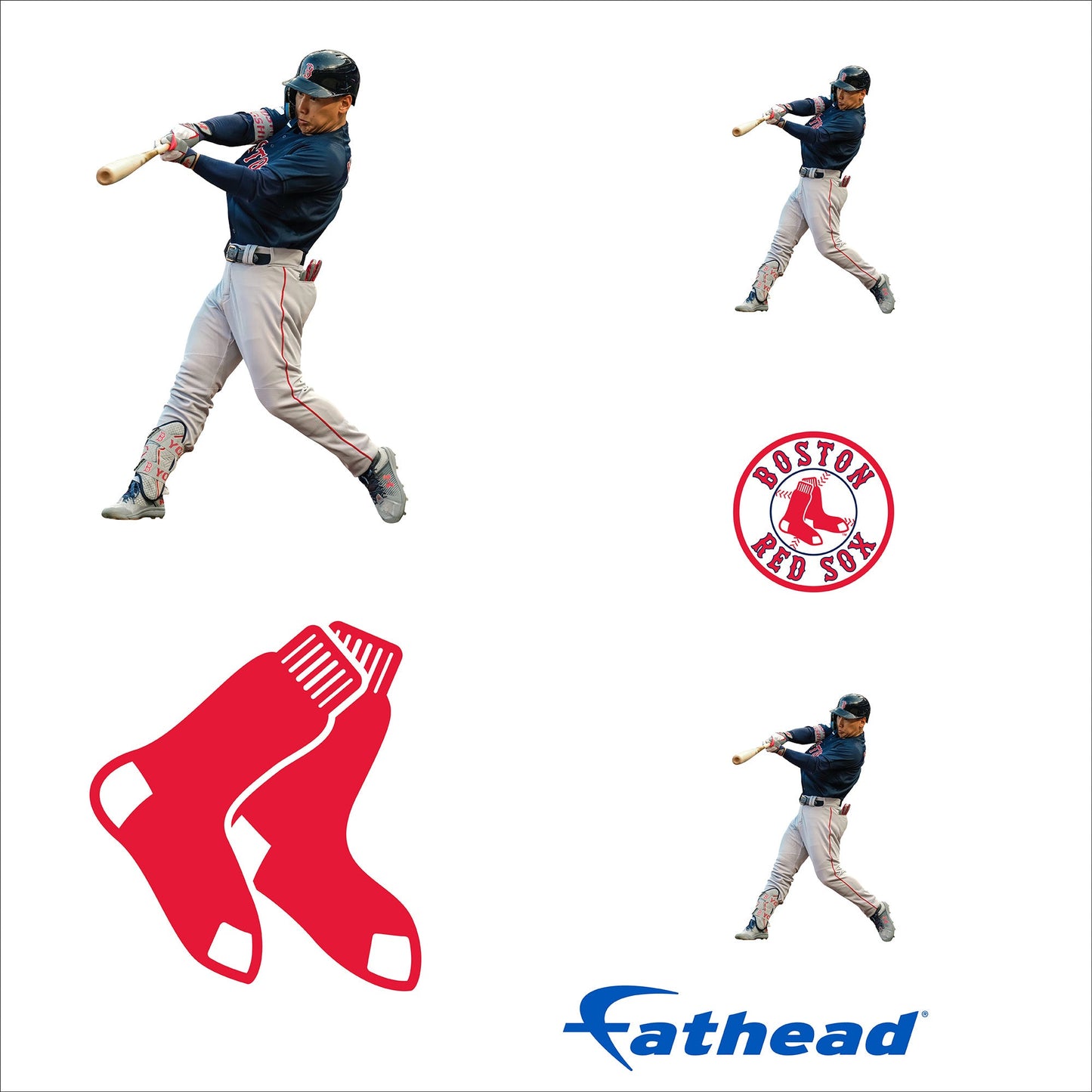 Masataka Yoshida - 5 Minis (Mixed Sizes) - Official MLB - Boston Red Sox - Reusable Vinyl Decals