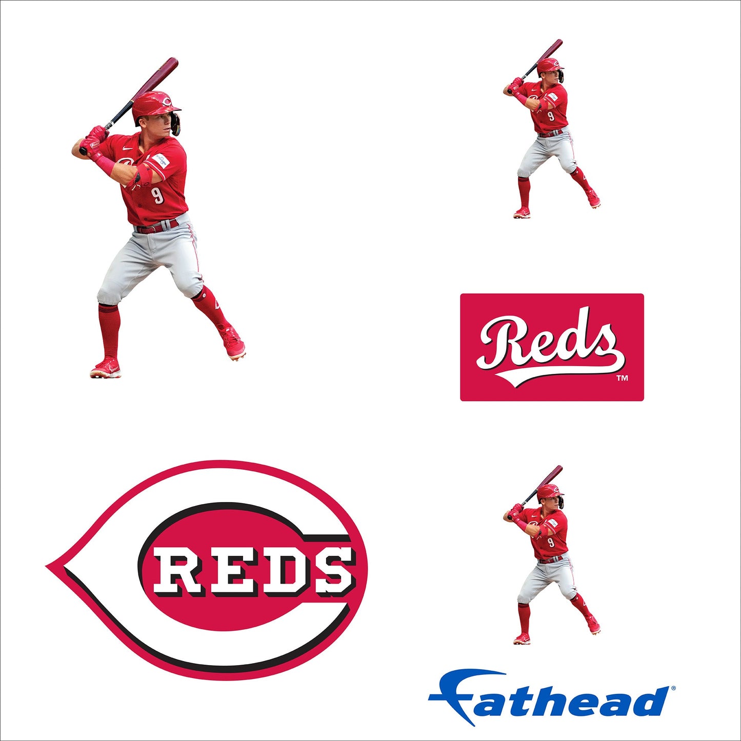 Matt McLain - 5 Minis (Mixed Sizes) - Official MLB - Cincinnati Reds - Reusable Vinyl Decals