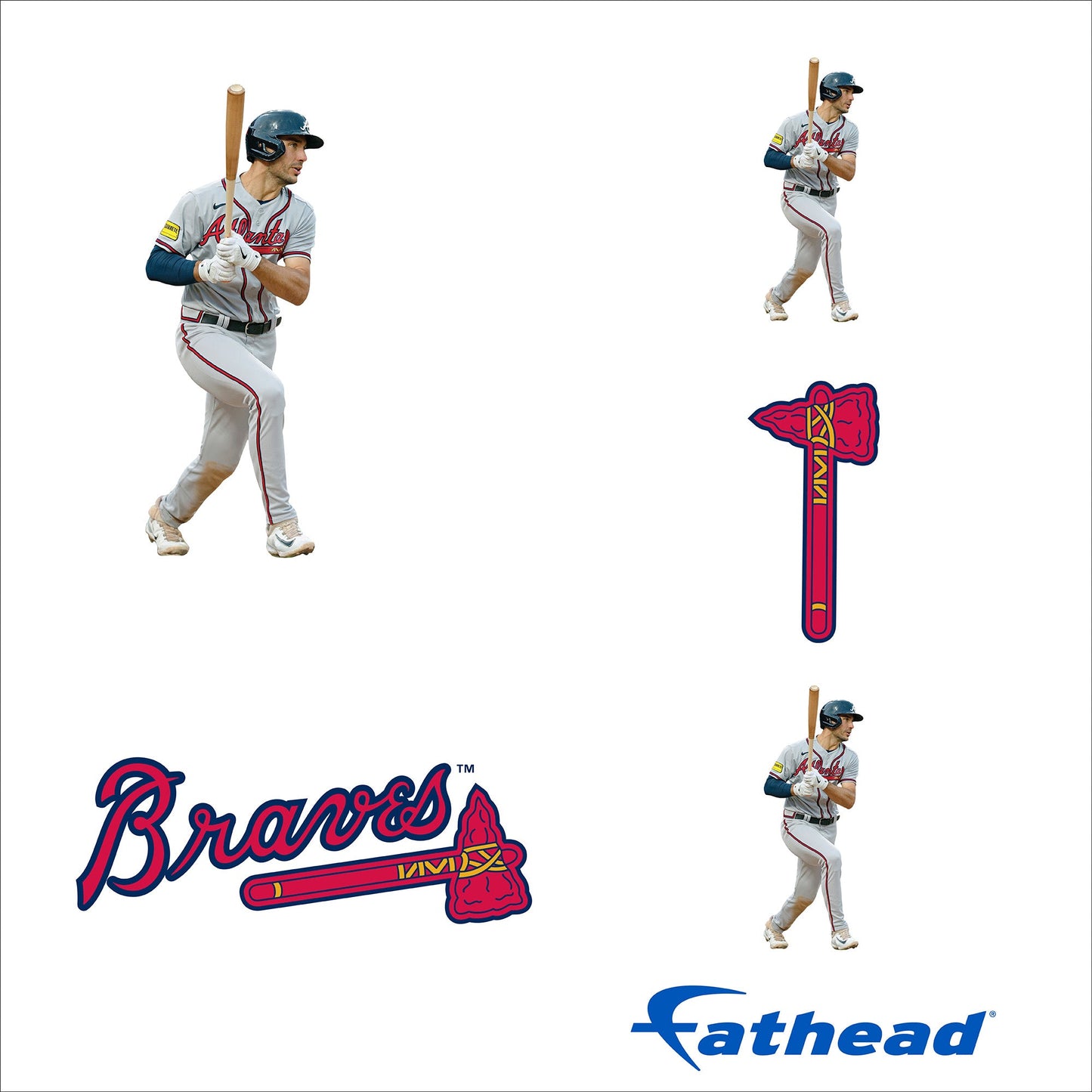 Matt Olson - 5 Minis (Mixed Sizes) - Official MLB - Atlanta Braves - Reusable Vinyl Decals