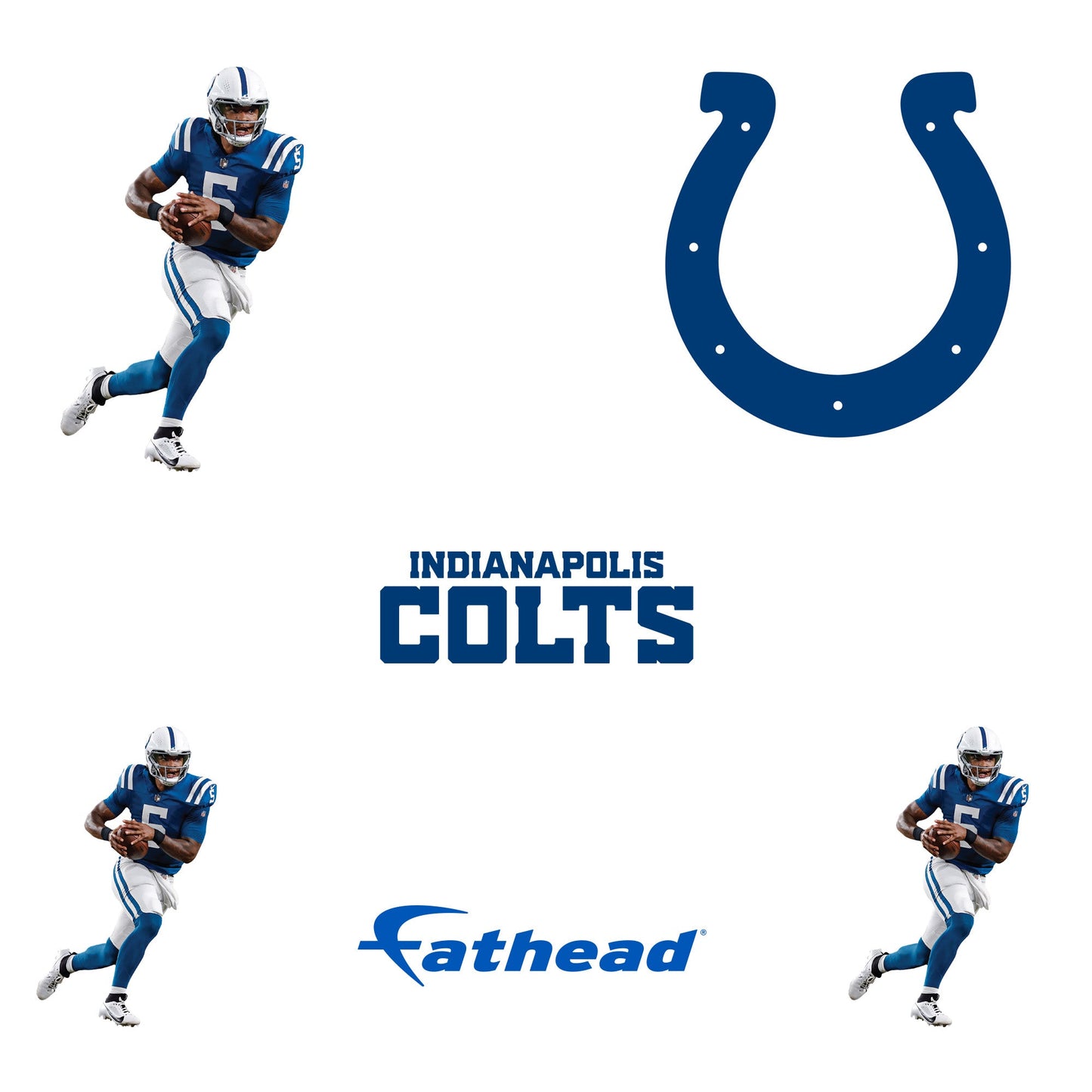 Anthony Richardson - 5 Minis (Mixed Sizes) - Official NFL - Indianapolis Colts - Reusable Vinyl Decals