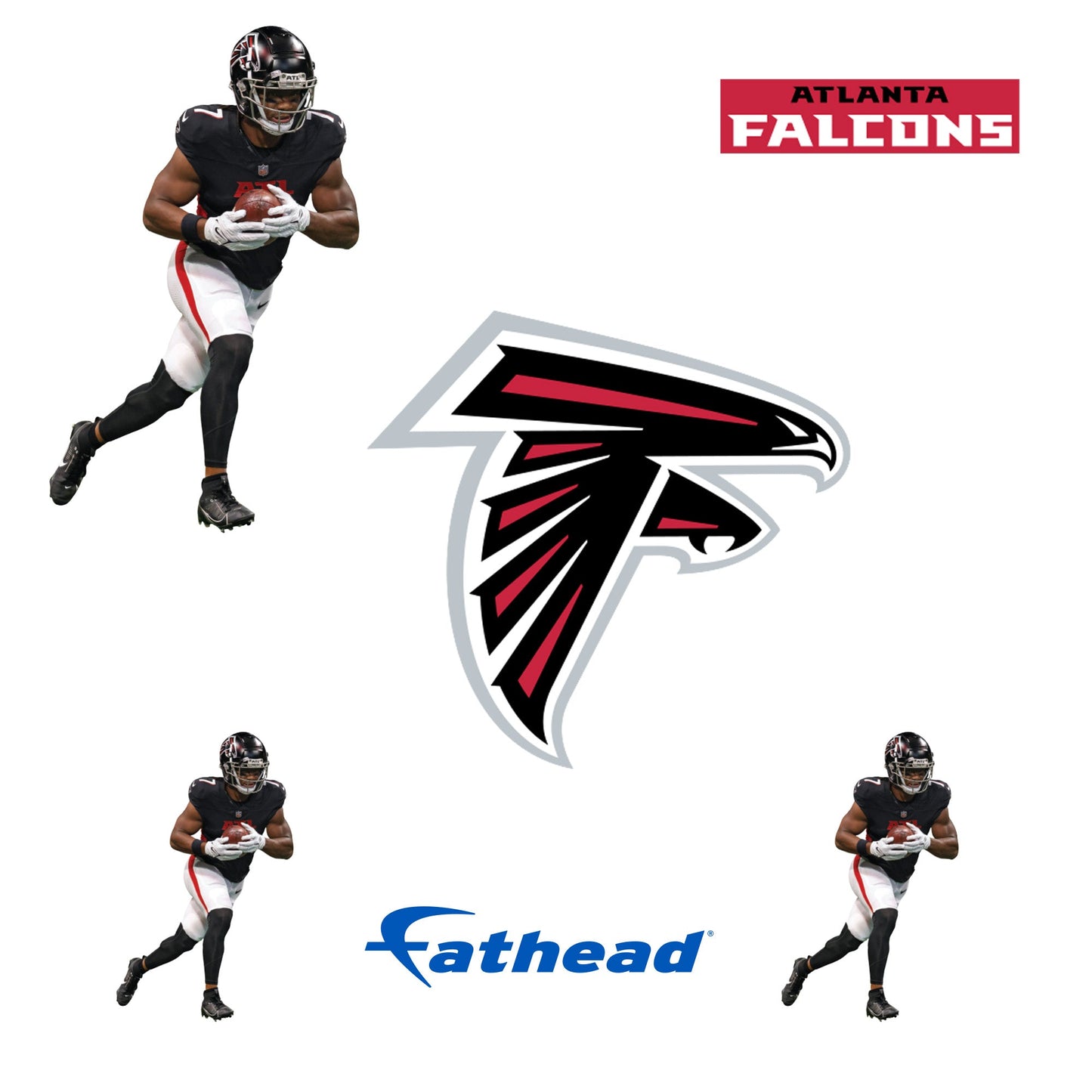 Bijan Robinson - 5 Minis (Mixed Sizes) - Official NFL - Atlanta Falcons - Reusable Vinyl Decals