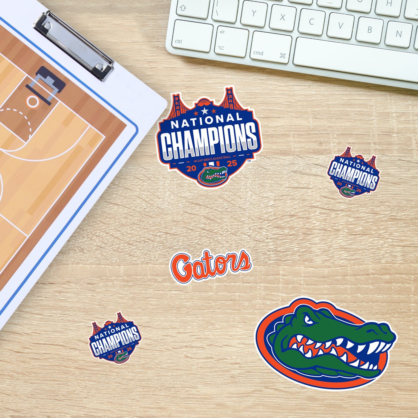 2025 Men's Basketball Champions Logos - 5 Minis Collection (Mixed Sizes) - Official NCAA - Florida Gators - Reusable Vinyl Decals