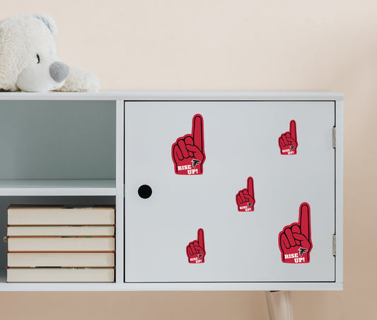 Atlanta Falcons - 4 Foam Finger Minis (Mixed Sizes) - Official NFL - Reusable Vinyl Decals