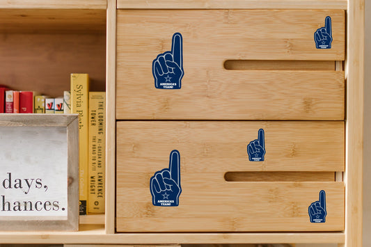 Dallas Cowboys - 4 Foam Finger Minis (Mixed Sizes) - Official NFL - Reusable Vinyl Decals