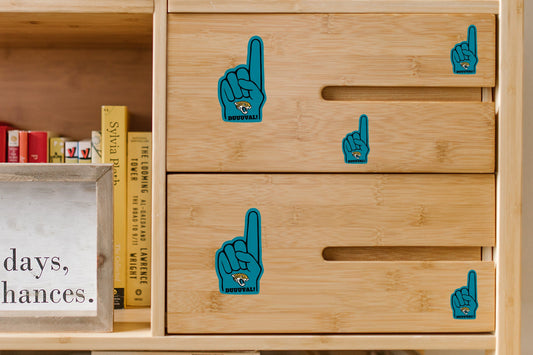 Jacksonville Jaguars - 4 Foam Finger Minis (Mixed Sizes) - Official NFL - Reusable Vinyl Decals