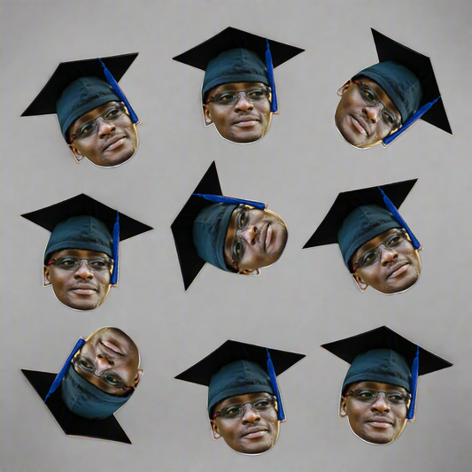 Custom - Graduation - Big Head Minis (9 to a sheet) - Cardstock Cutout