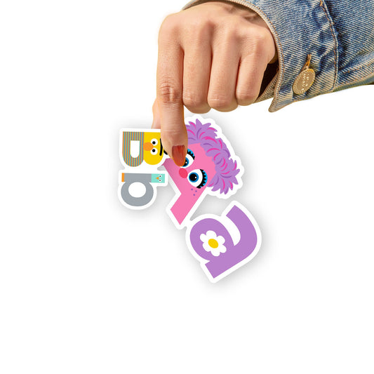 Sesame Street - 5 Typography Minis (Mixed Sizes) - Official Sesame Street - Reusable Vinyl Decals