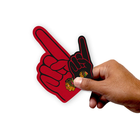 Chicago Blackhawks - 5 Foam Finger Minis (Mixed Sizes) - Official NHL - Reusable Vinyl Decals