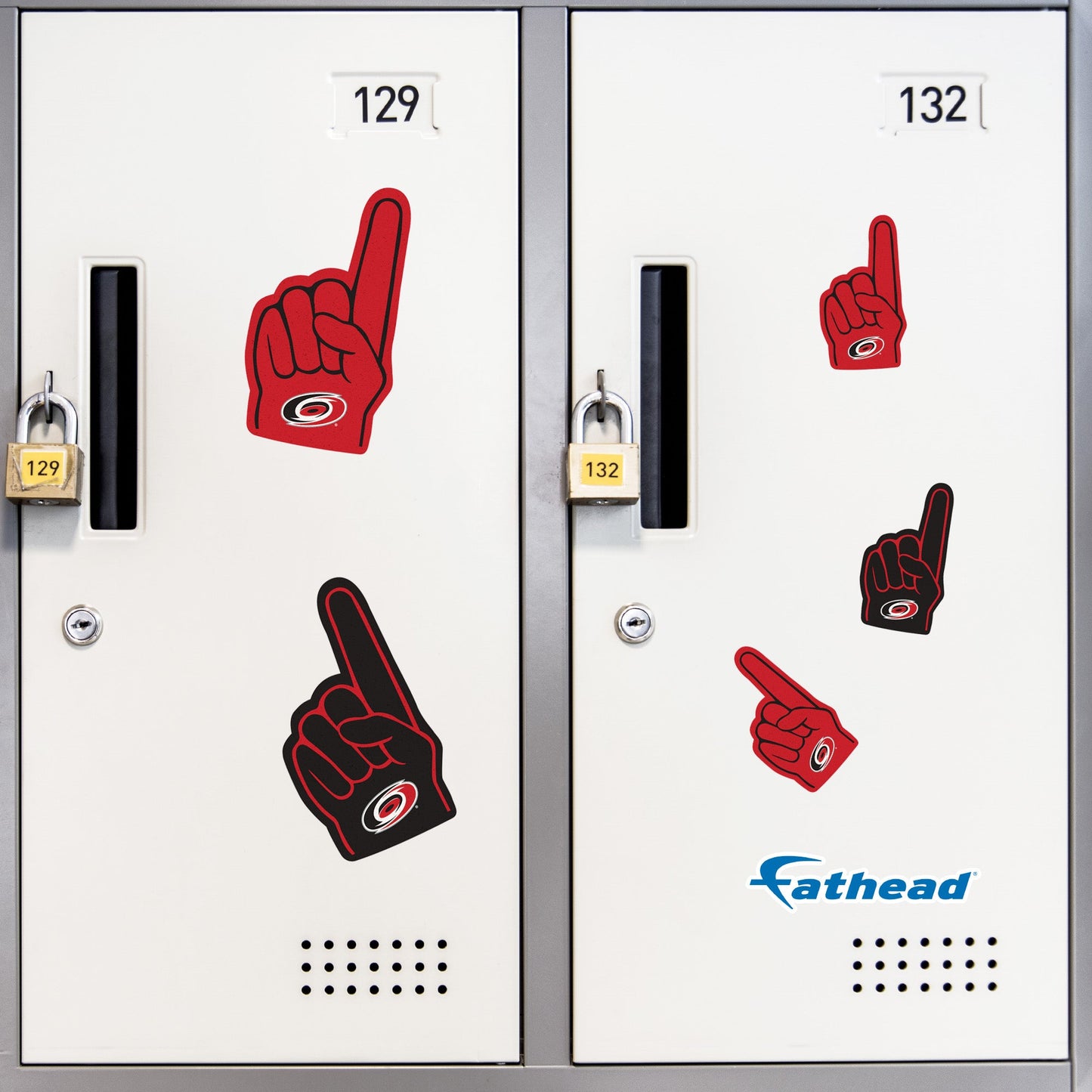 Carolina Hurricanes - 4 Foam Finger Minis (Mixed Sizes) - Official NHL - Reusable Vinyl Decals