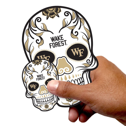 Wake Forest Demon Deacons - 5 Sugar Skull Logo Minis (Mixed Sizes) - Official NCAA - Reusable Vinyl Decals
