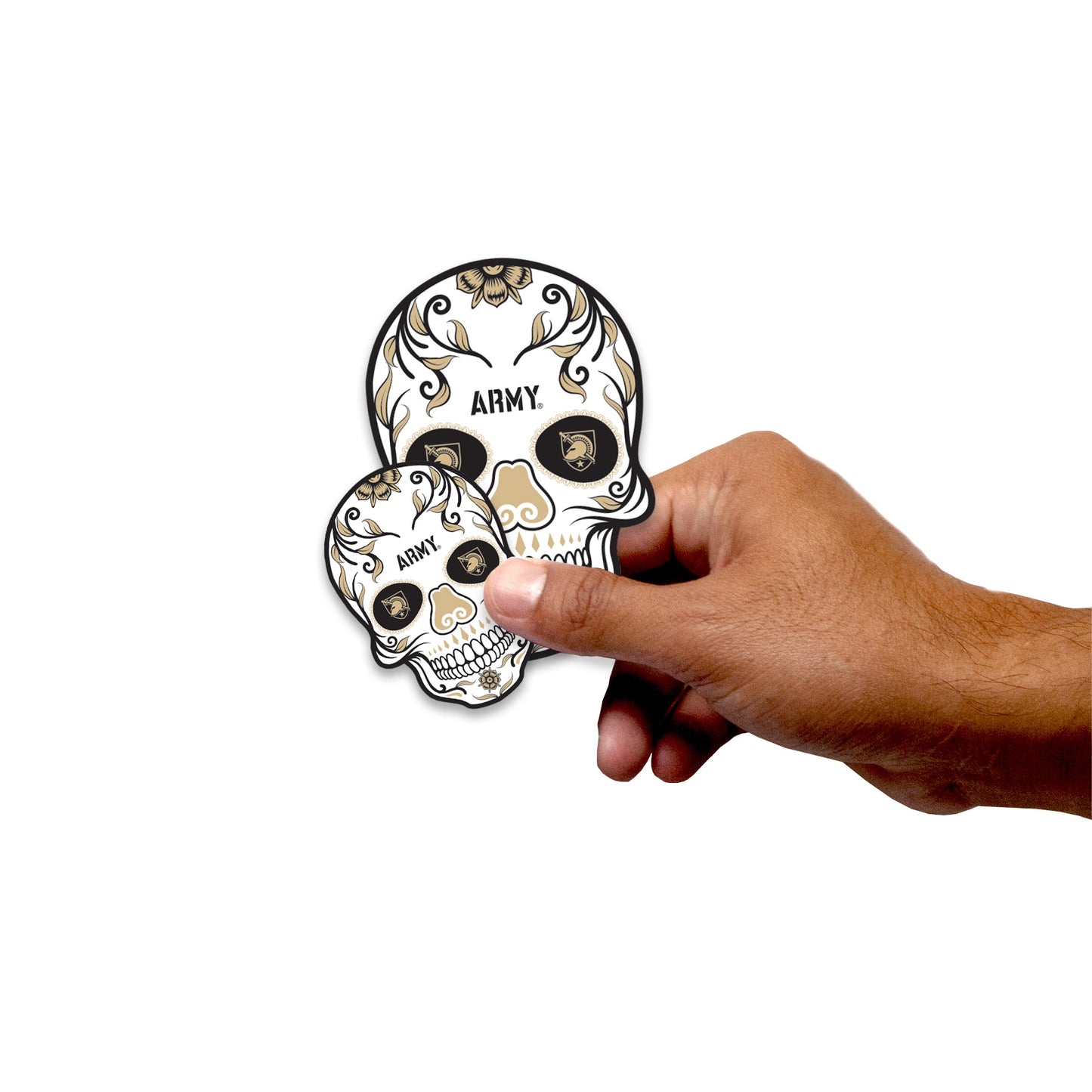 Army Black Knights - 5 Sugar Skull Logo Minis (Mixed Sizes) - Official NCAA - Reusable Vinyl Decals