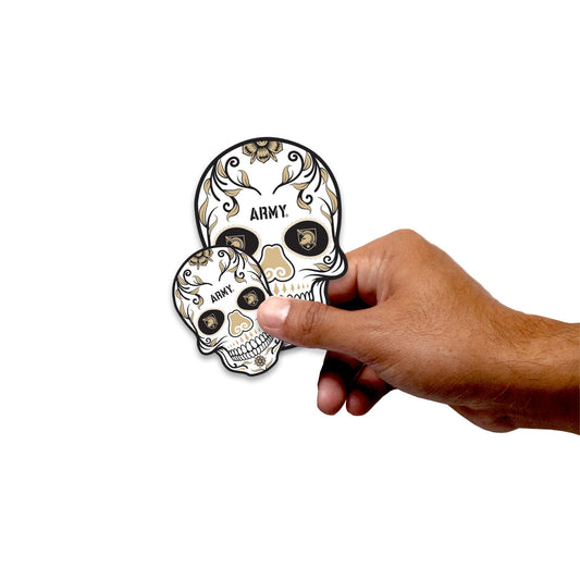 Army Black Knights - 5 Sugar Skull Logo Minis (Mixed Sizes) - Official NCAA - Reusable Vinyl Decals