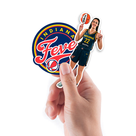 Caitlin Clark - 2 Minis (Mixed Sizes) - Official WNBA - Indiana Fever - Reusable Vinyl Decals