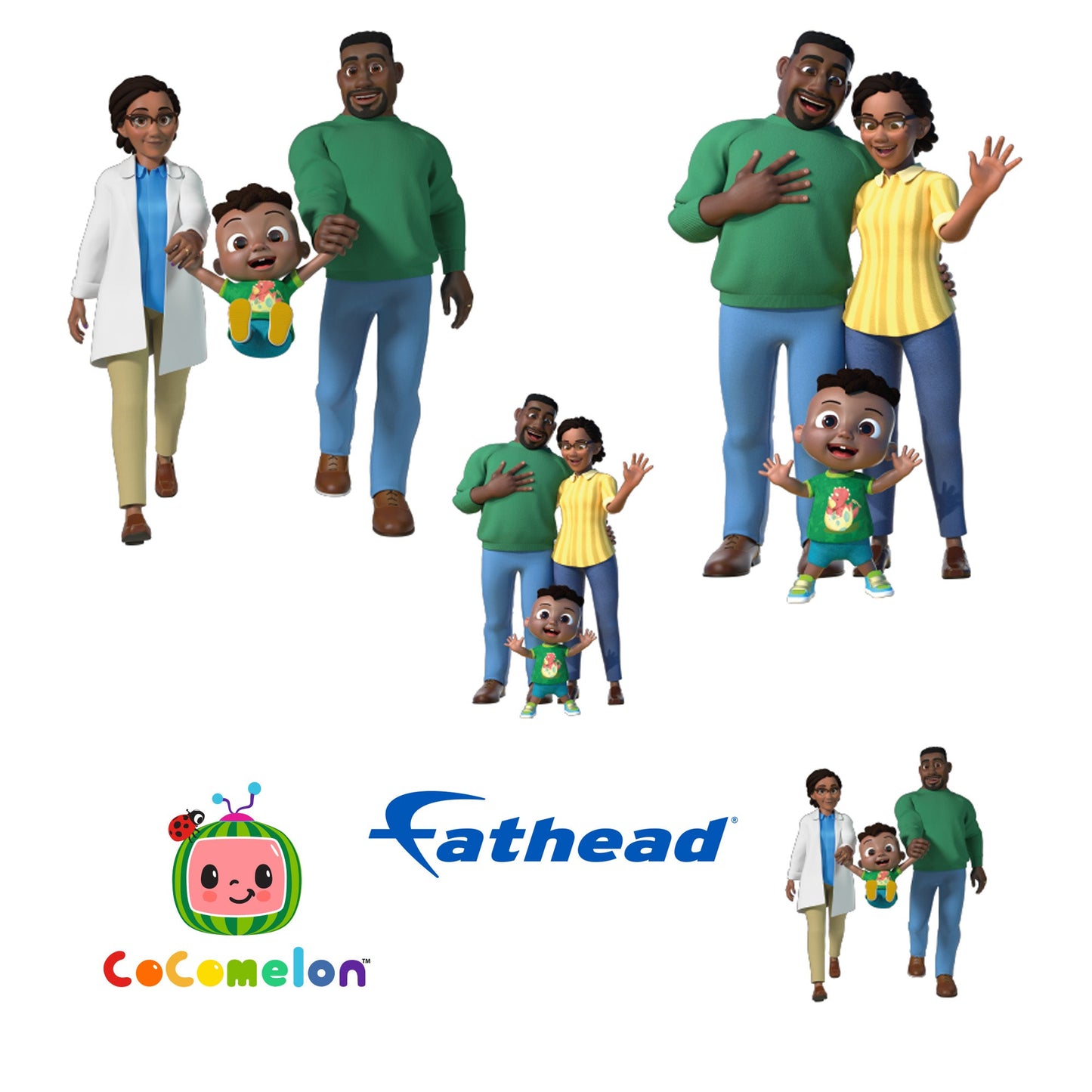 Cody - 5 Family Minis (Mixed Sizes) - Official CoComelon - Family - Reusable Vinyl Decals