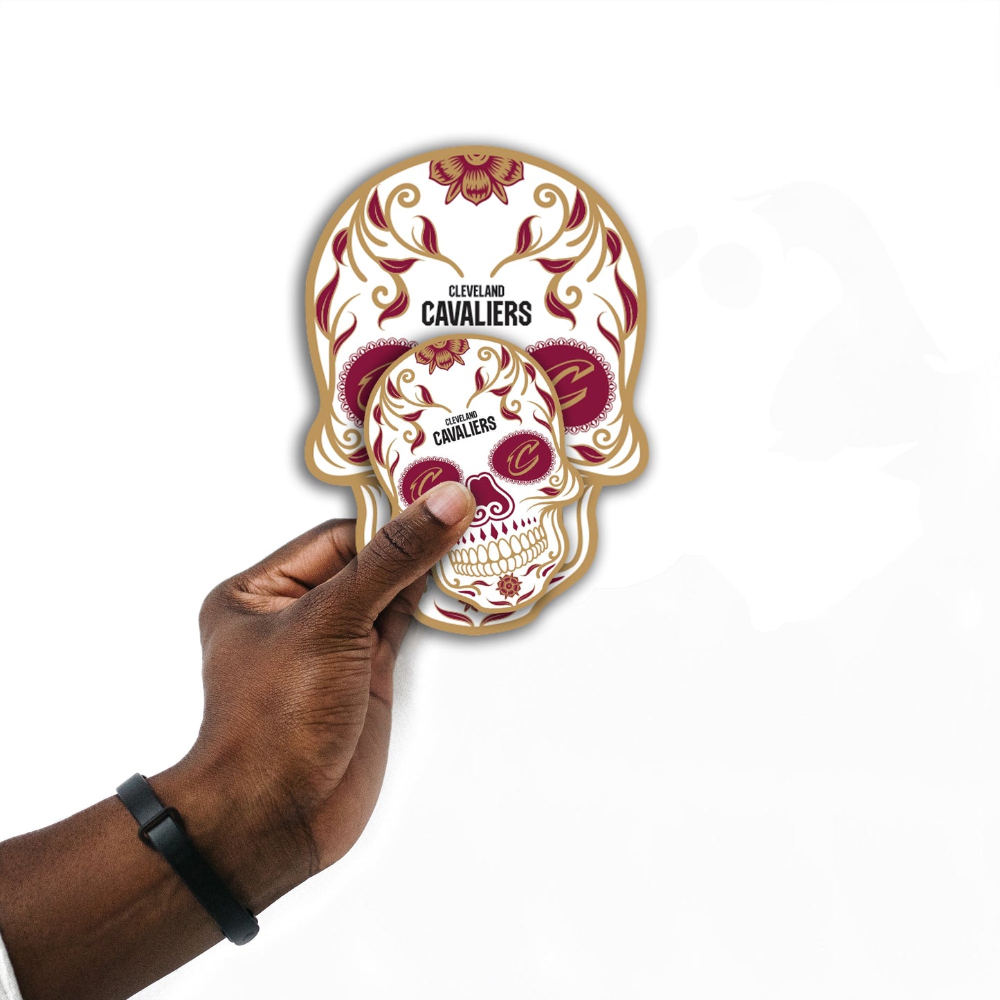Cleveland Cavaliers - 5 Sugar Skull Logo Minis (Mixed Sizes) - Official NBA - Reusable Vinyl Decals