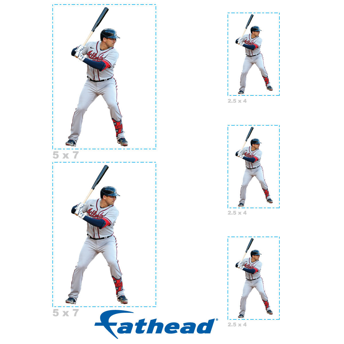 Austin Riley - 5 Player Minis (Mixed Sizes) - Official MLB - Atlanta Braves - Reusable Vinyl Decals