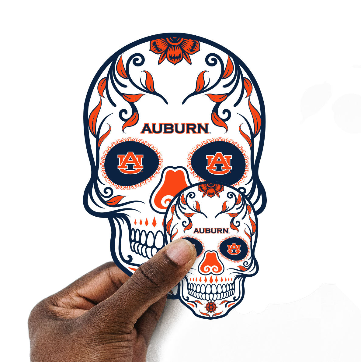 Auburn Tigers - 5 Sugar Skull Logo Minis (Mixed Sizes) - Official NCAA - Reusable Vinyl Decals