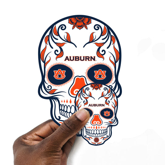 Auburn Tigers - 5 Sugar Skull Logo Minis (Mixed Sizes) - Official NCAA - Reusable Vinyl Decals