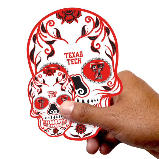 Texas Tech Red Raiders - 5 Sugar Skull Logo Minis (Mixed Sizes) - Official NCAA - Reusable Vinyl Decals