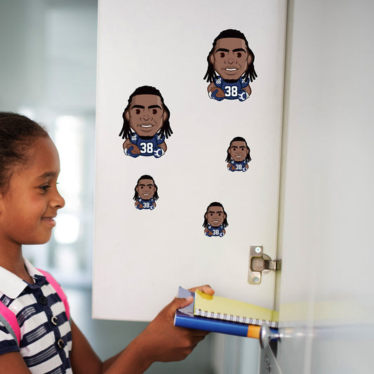 Rhamondre Stevenson - 5 Emoji Minis (Mixed Sizes) - Official NFLPA - New England Patriots - Reusable Vinyl Decals