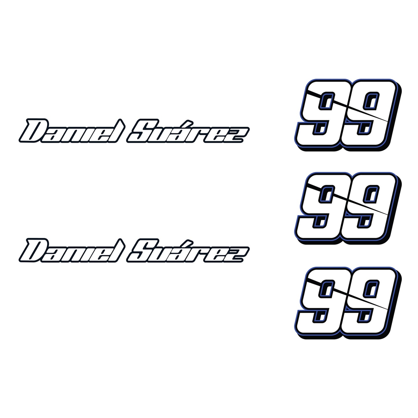 Daniel Suarez - 5 Logo Minis (Mixed Sizes) - Official NASCAR - Reusable Vinyl Decals