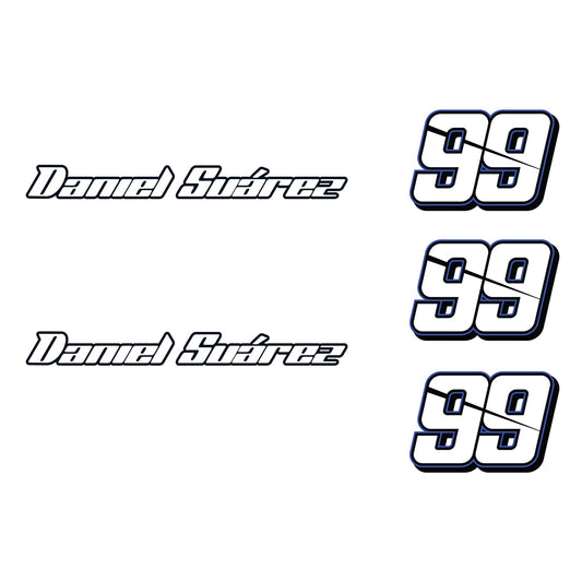 Daniel Suarez - 5 Logo Minis (Mixed Sizes) - Official NASCAR - Reusable Vinyl Decals