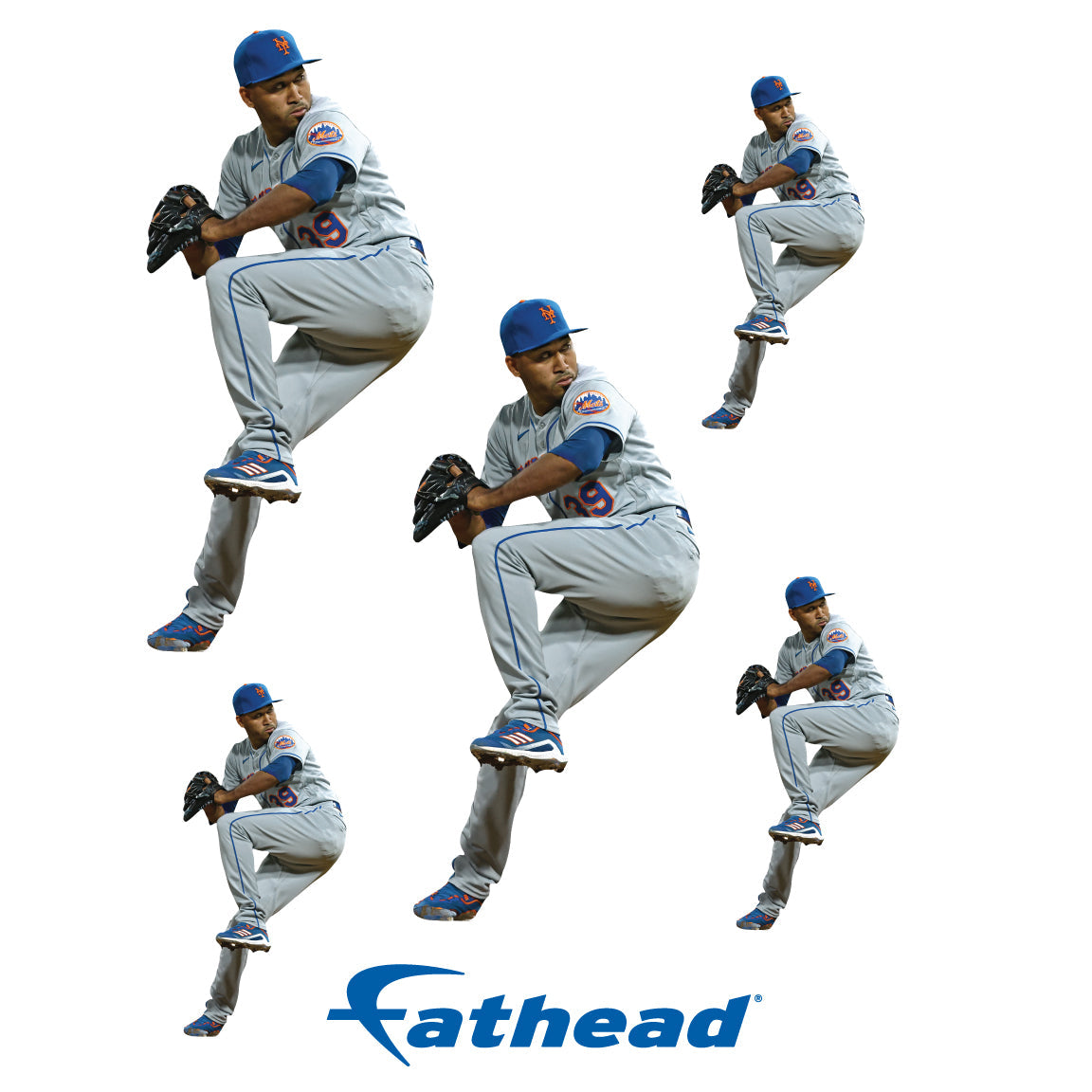Edwin Diaz - 5 Minis (Mixed Sizes) - Official MLB - New York Mets - Reusable Vinyl Decals