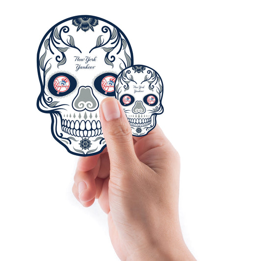 New York Yankees - 5 Sugar Skull Logo Minis (Mixed Sizes) - Official MLB - Reusable Vinyl Decals