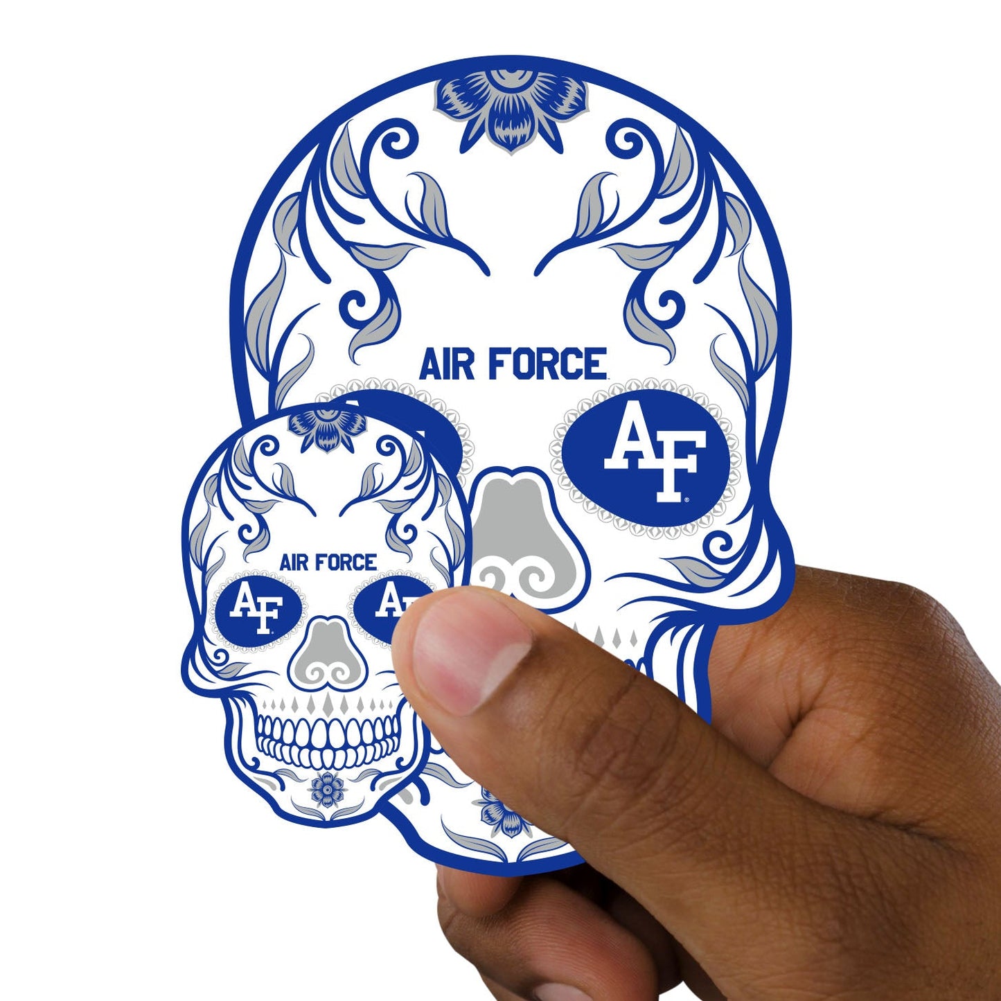 Air Force Falcons - 5 Sugar Skull Logo Minis (Mixed Sizes) - Official NCAA - Reusable Vinyl Decals