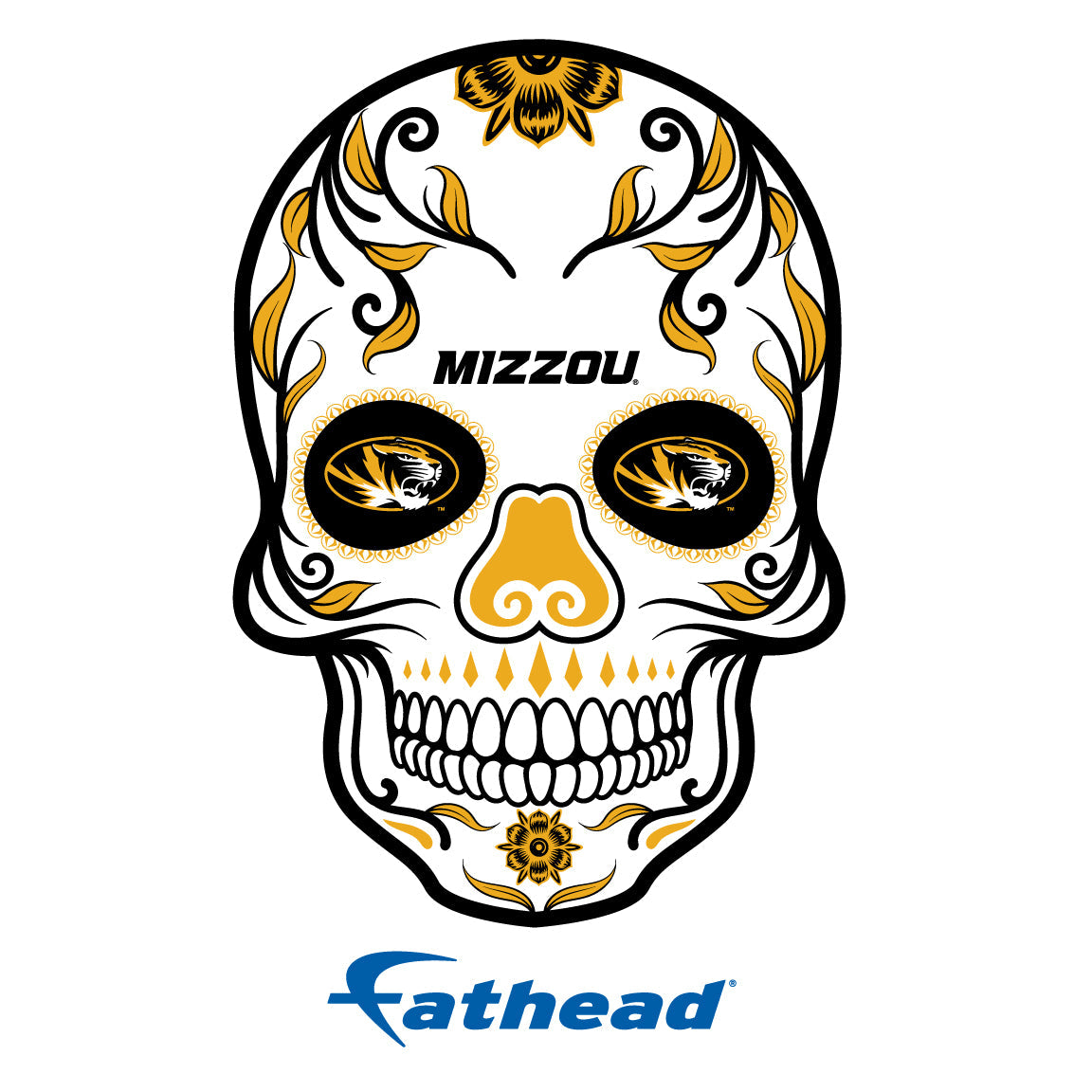 Missouri Tigers - 5 Sugar Skull Logo Minis (Mixed Sizes) - Official NCAA - Reusable Vinyl Decals