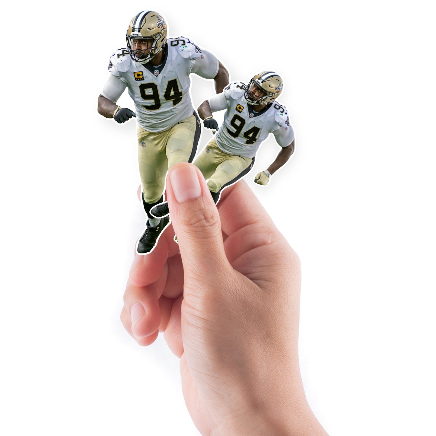 Cameron Jordan - 5 Minis (Mixed Sizes) - Official NFL - New Orleans Saints - Reusable Vinyl Decals