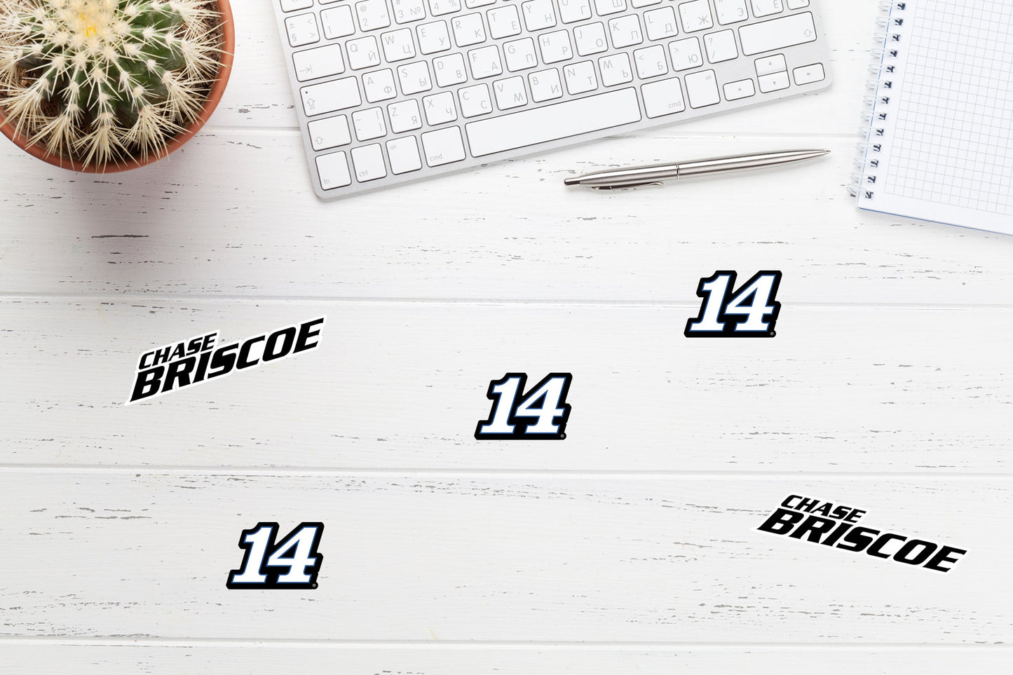 Chase Briscoe - 5 Logo Minis (Mixed Sizes) - Official NASCAR - Reusable Vinyl Decals