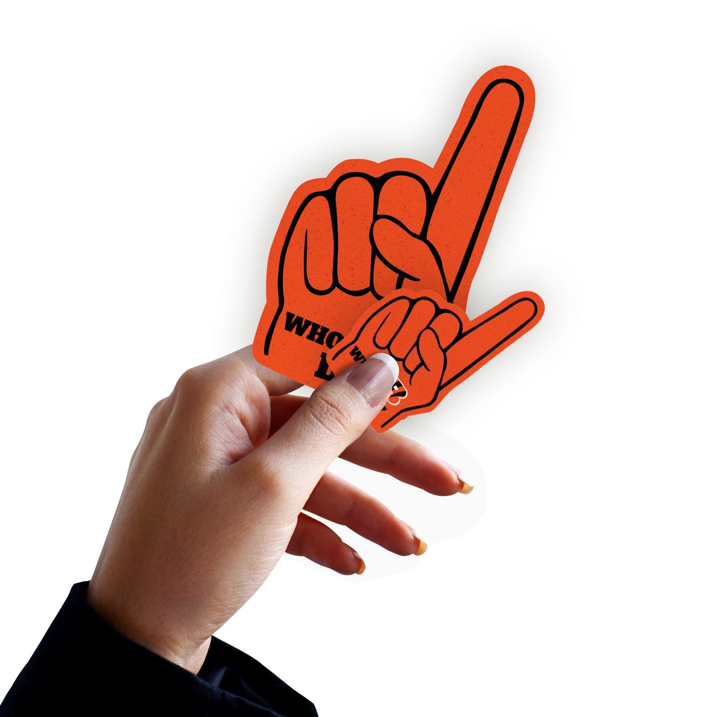 Cincinnati Bengals - 4 Foam Finger Minis (Mixed Sizes) - Official NFL - Reusable Vinyl Decals