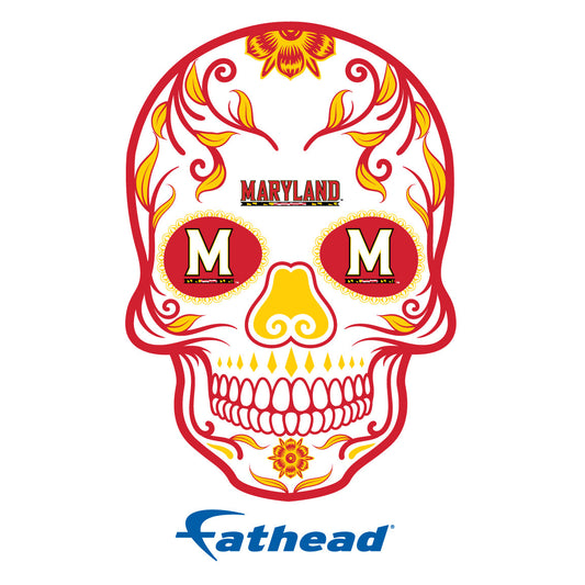Maryland Terrapins - 5 Sugar Skull Logo Minis (Mixed Sizes) - Official NCAA - Reusable Vinyl Decals