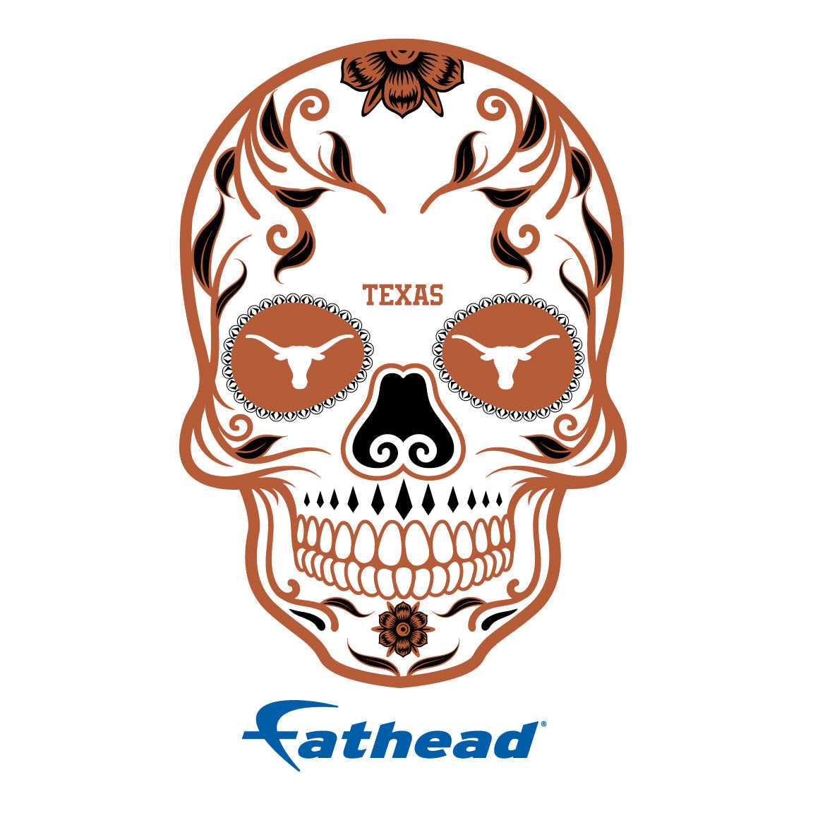 Texas Longhorns - 5 Sugar Skull Logo Minis (Mixed Sizes) - Official NCAA - Reusable Vinyl Decals