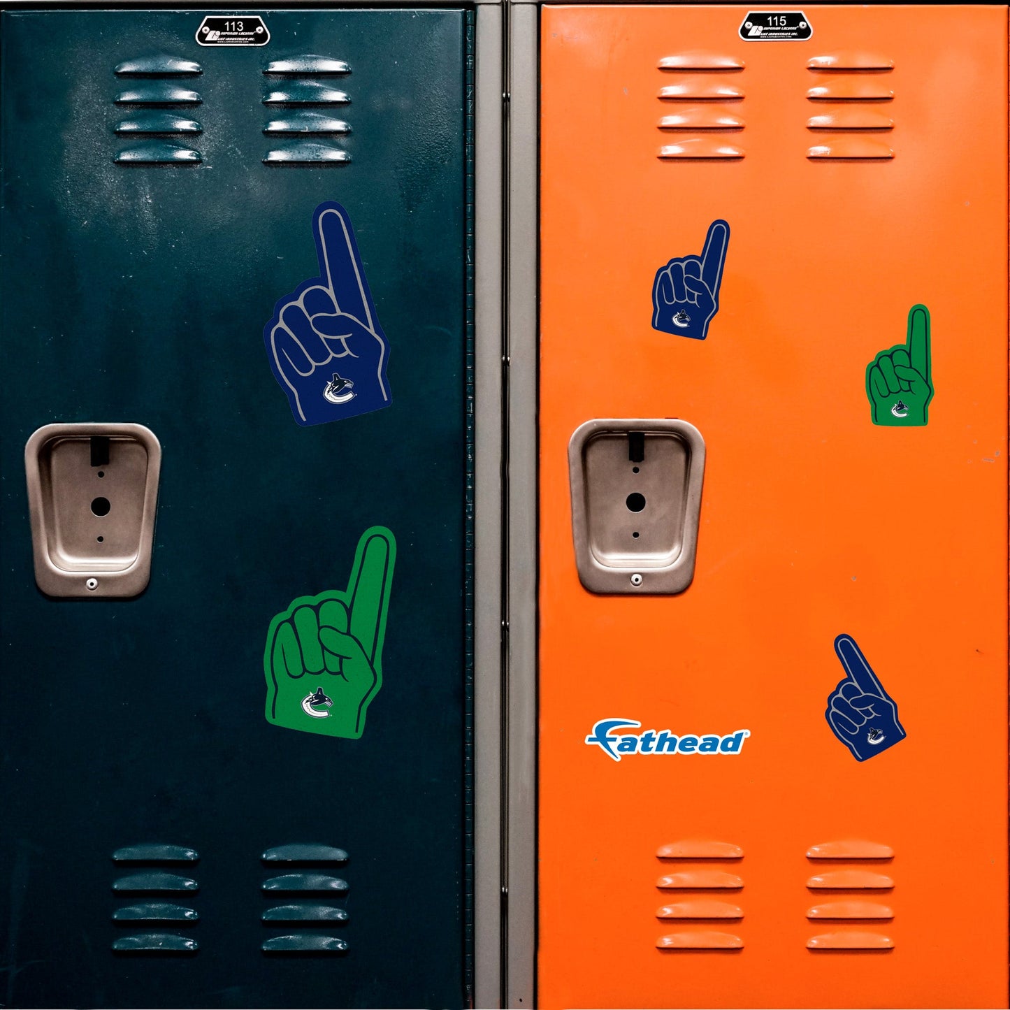 Vancouver Canucks - 5 Foam Finger Minis (Mixed Sizes) - Official NHL - Reusable Vinyl Decals
