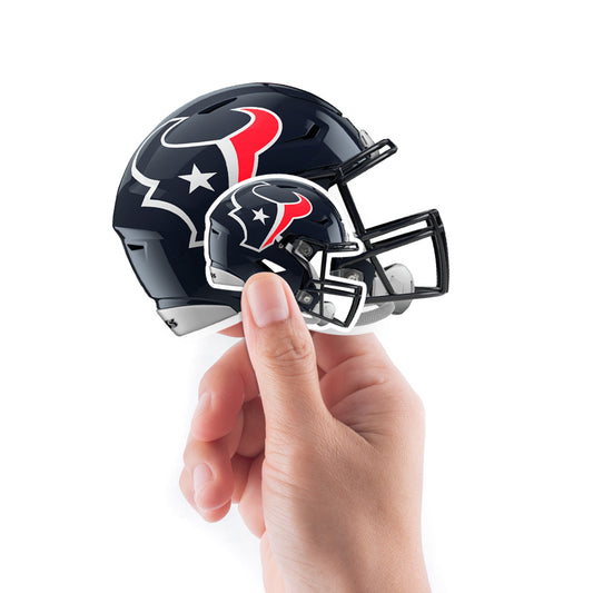 Houston Texans - 5 Helmet Minis (Mixed Sizes) - Official NFL - Reusable Vinyl Decals