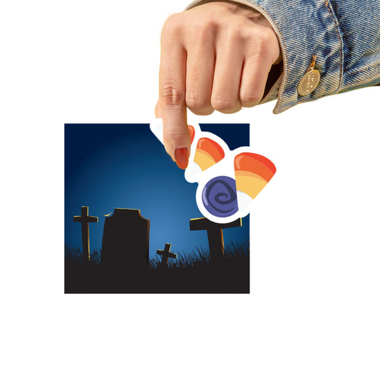 Sheet of 5 -Halloween:  Castle Minis        -   Removable    Adhesive Decal