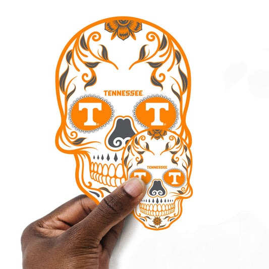 Tennessee Volunteers - 5 Sugar Skull Logo Minis (Mixed Sizes) - Official NCAA - Reusable Vinyl Decals
