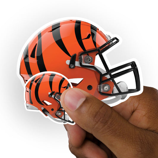 Cincinnati Bengals - 5 Helmet Minis (Mixed Sizes) - Official NFL - Reusable Vinyl Decals